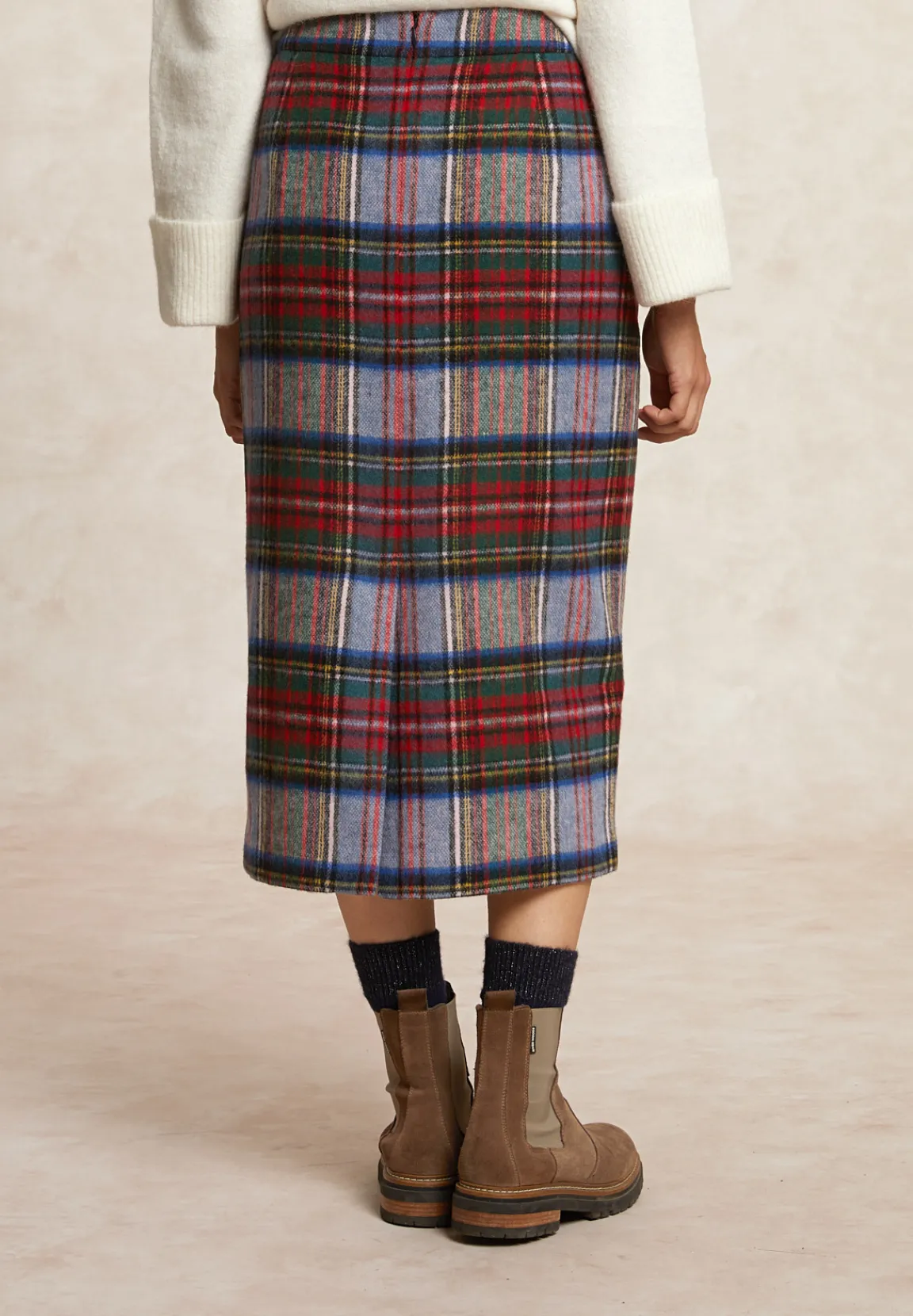 Hot River Woods A-lijn geruite midirok multi -