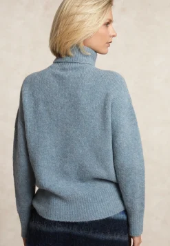 Fashion River Woods Alpaca-wol rolkraag trui blauw -
