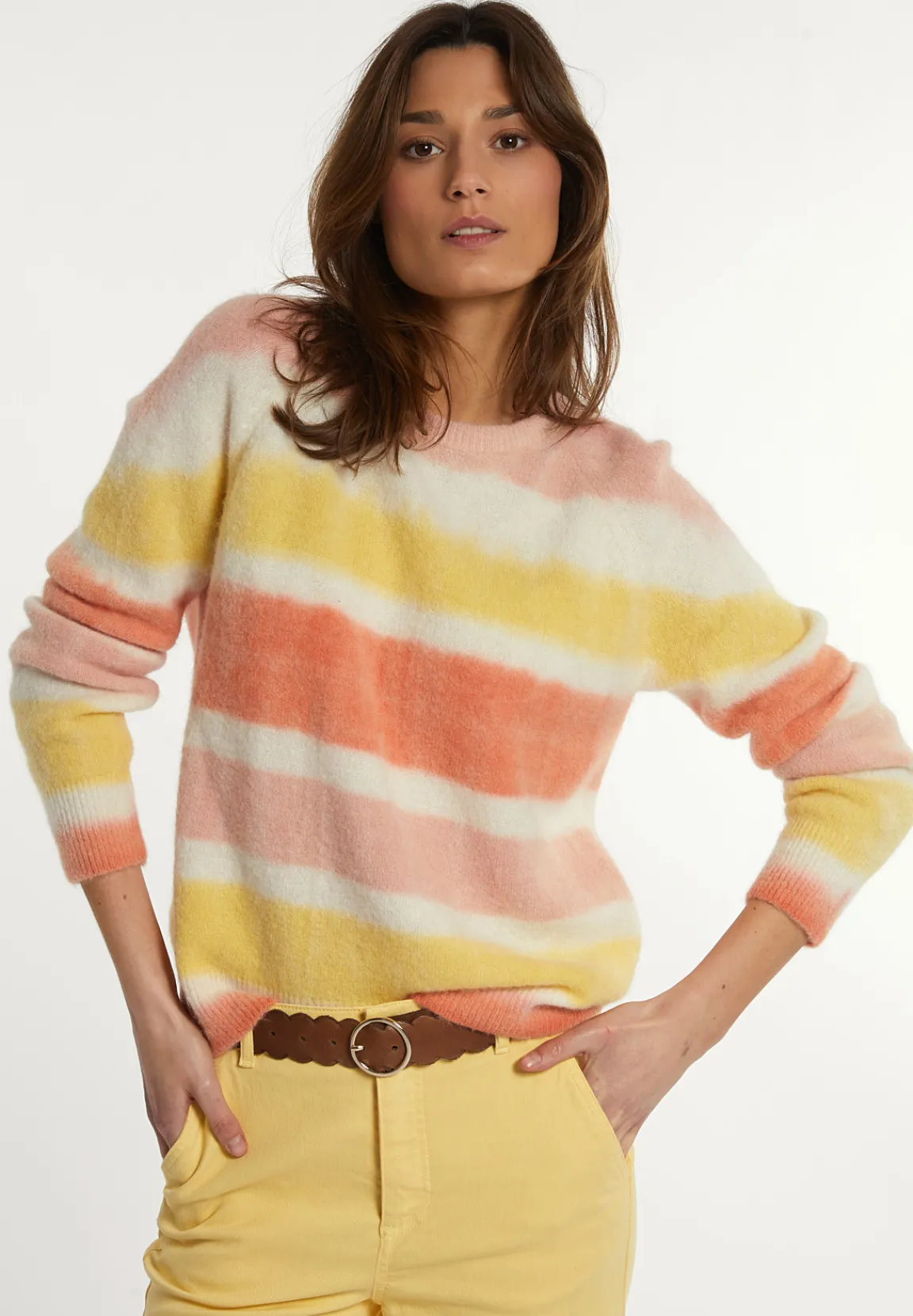 Online River Woods Alpaca-wollen gestreepte trui multicolor -