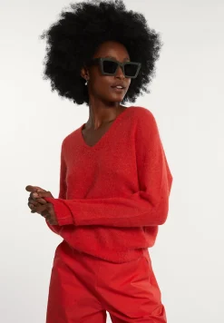 New River Woods Alpaca-wollen V-hals trui rood -