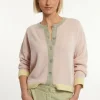 Online River Woods Alpaca-zuivere scheerwol cardigan lange mouwen roze/olijfgroen -