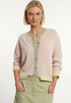 Online River Woods Alpaca-zuivere scheerwol cardigan lange mouwen roze/olijfgroen -