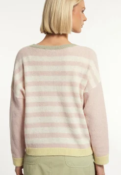 Online River Woods Alpaca-zuivere scheerwol cardigan lange mouwen roze/olijfgroen -
