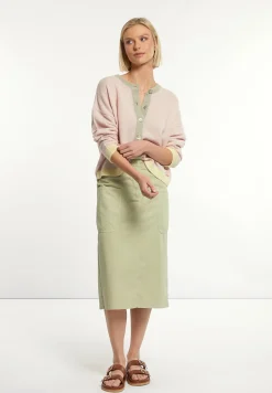 Online River Woods Alpaca-zuivere scheerwol cardigan lange mouwen roze/olijfgroen -