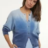 Fashion River Woods Alpaca-zuivere scheerwol degradé trui blauw -