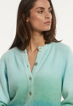 Hot River Woods Alpaca-zuivere scheerwol degradé trui groen/blauw -