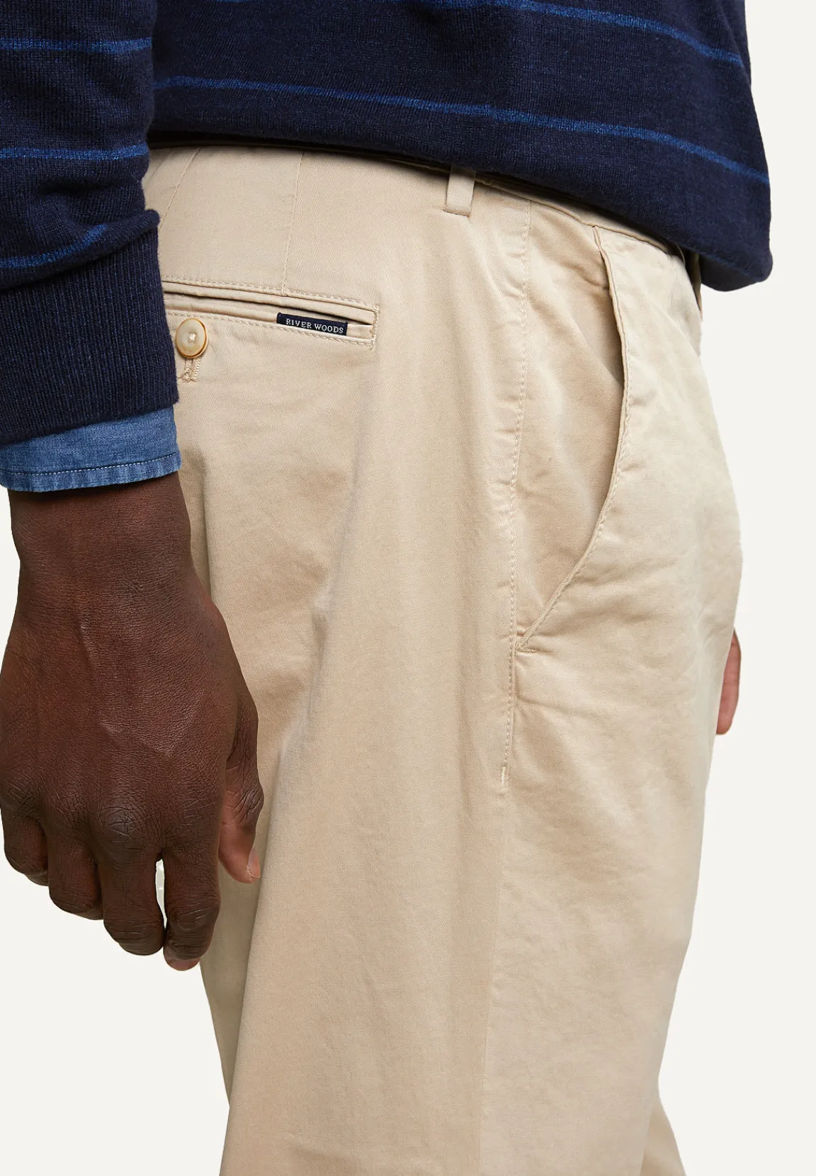 Best River Woods Basic chinobroek stretch sand -