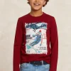 Hot River Woods Basic fantasie T-shirt lange mouwen red cross -