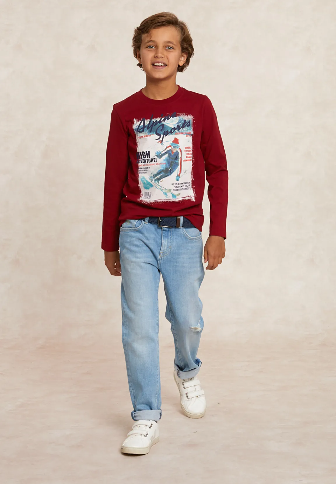 Hot River Woods Basic fantasie T-shirt lange mouwen red cross -