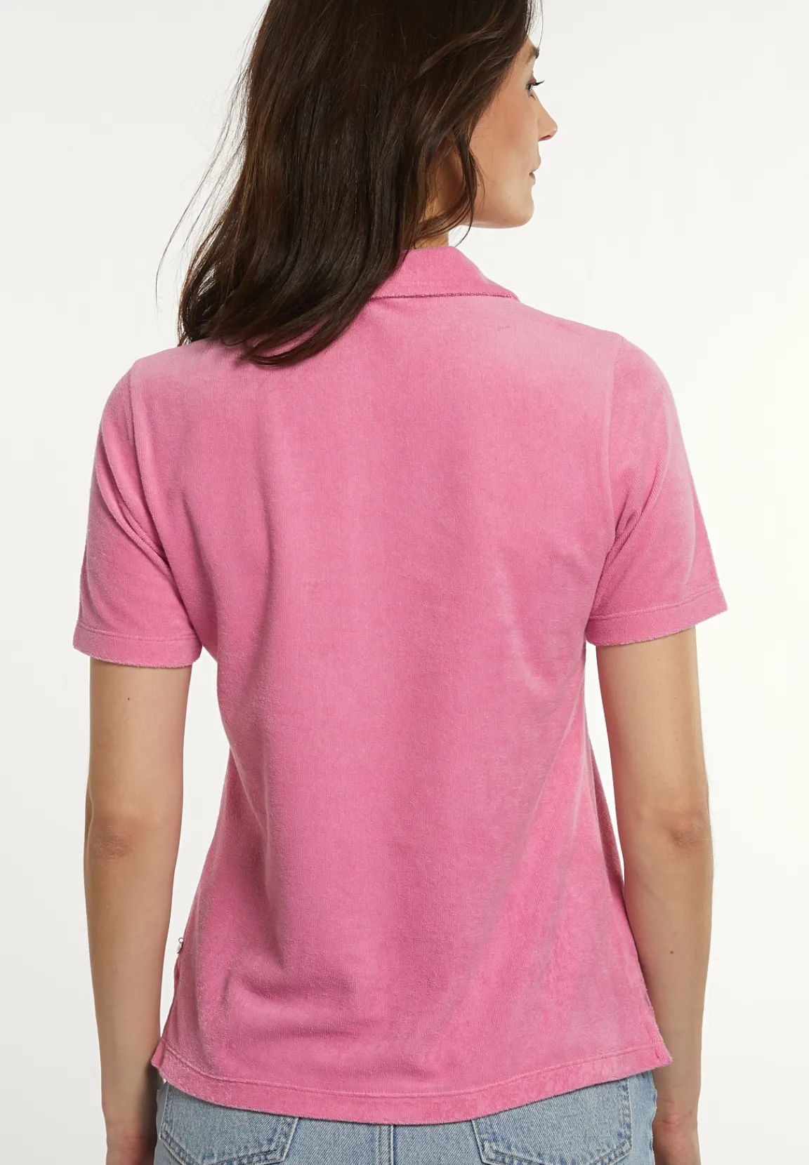 Discount River Woods Basic éponge polo korte mouwen roze -
