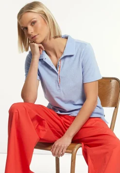 Online River Woods Basic éponge polo korte mouwen blauw -