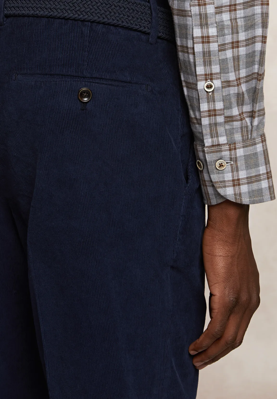 New River Woods Basic ribfluwelen stretch broek admiral -