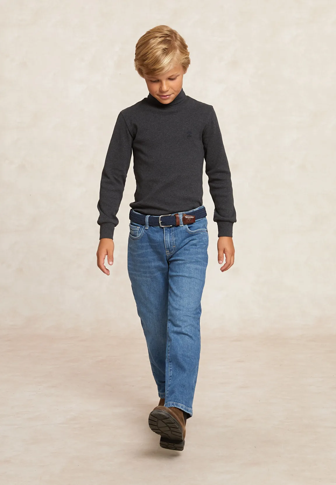 Sale River Woods Basic rolkraag T-shirt charcoal mix -