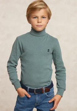 Sale River Woods Basic rolkraag T-shirt dk jade green mix -