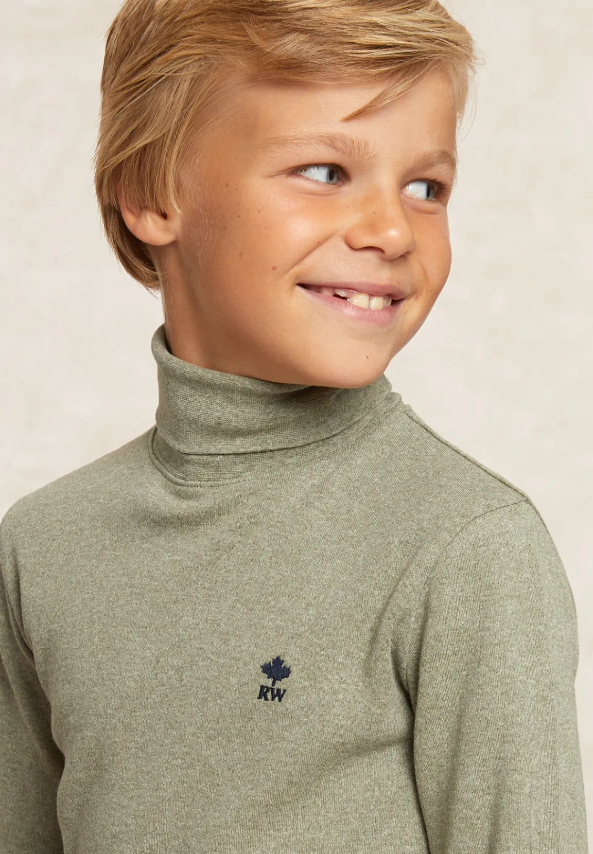 Outlet River Woods Basic rolkraag T-shirt eden mix -