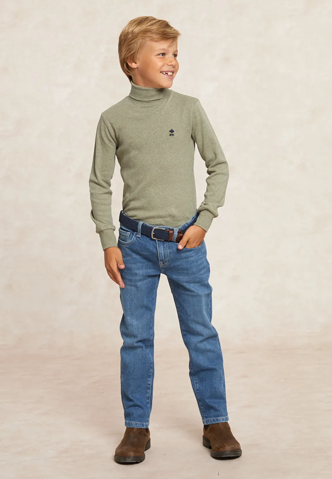 Outlet River Woods Basic rolkraag T-shirt eden mix -