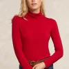 Sale River Woods Basic rolkraag T-shirt lange mouwen rood -