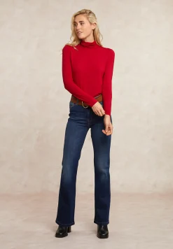 Sale River Woods Basic rolkraag T-shirt lange mouwen rood -