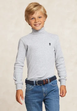 Discount River Woods Basic rolkraag T-shirt oxford mix -