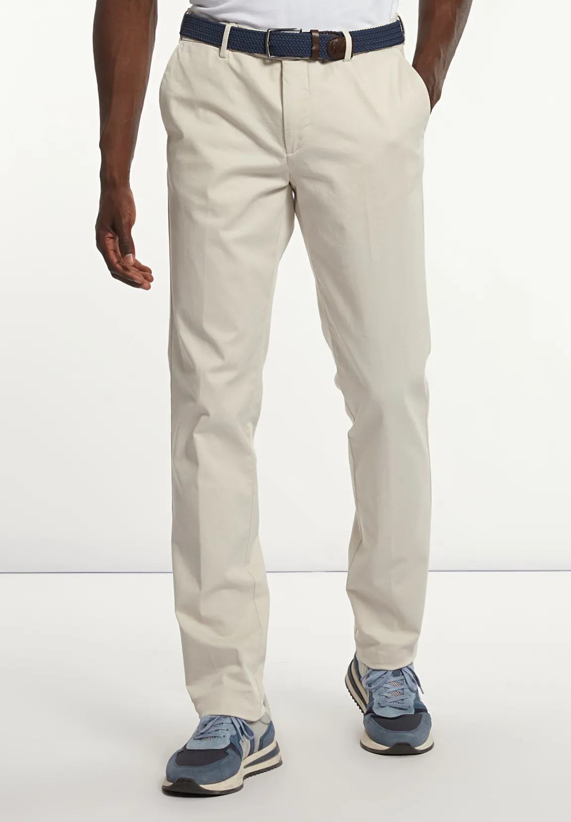 Clearance River Woods Basic stretch chinobroek ivory -