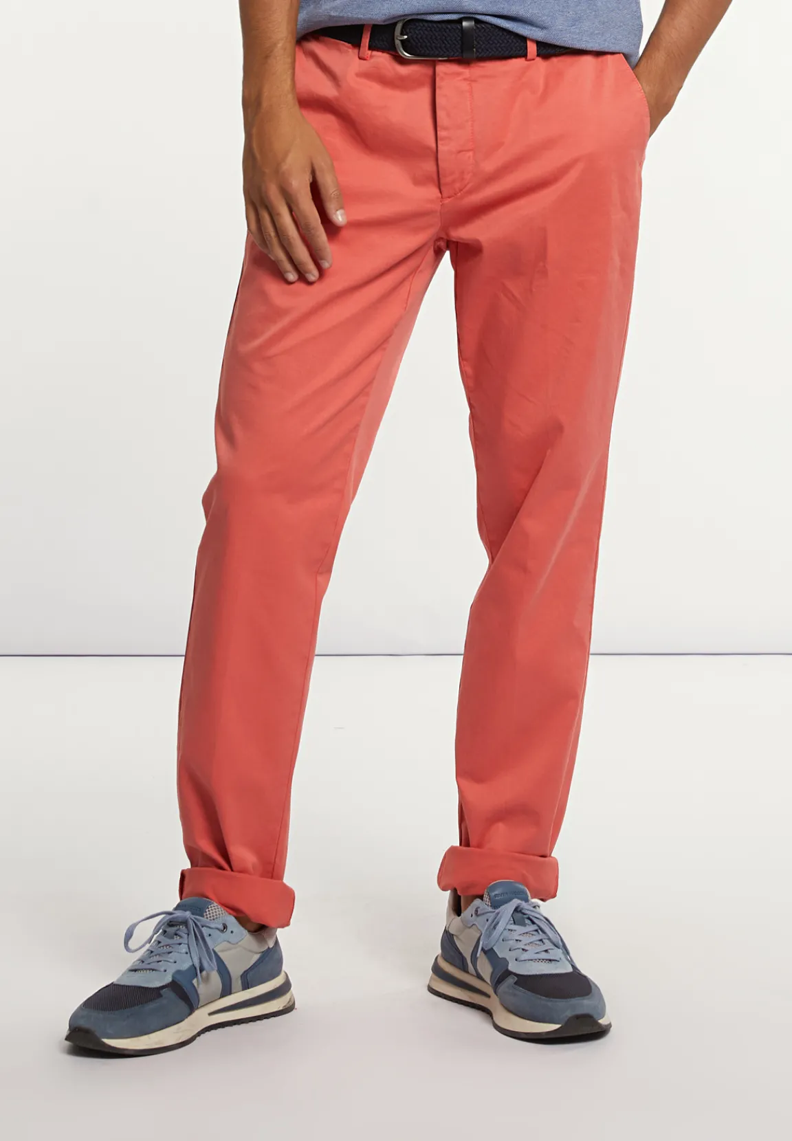 Clearance River Woods Basic stretch chinobroek pastel red -