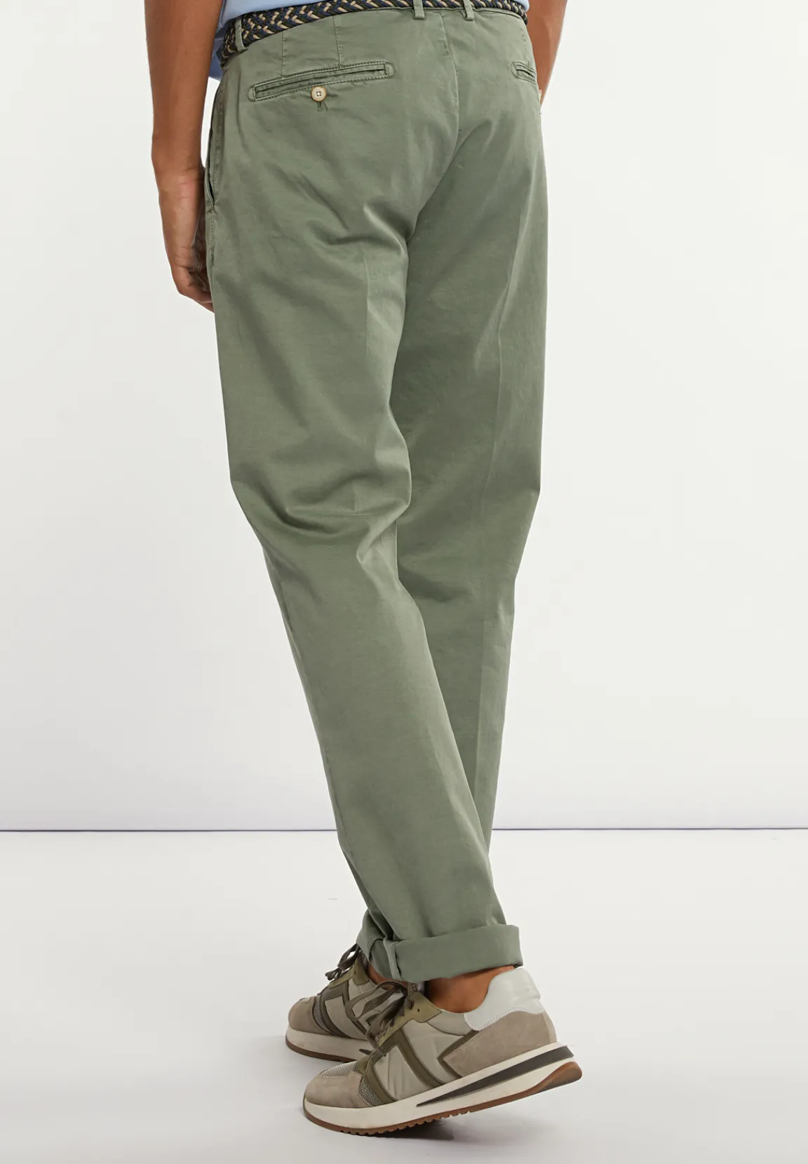Discount River Woods Basic stretch chinobroek moss -