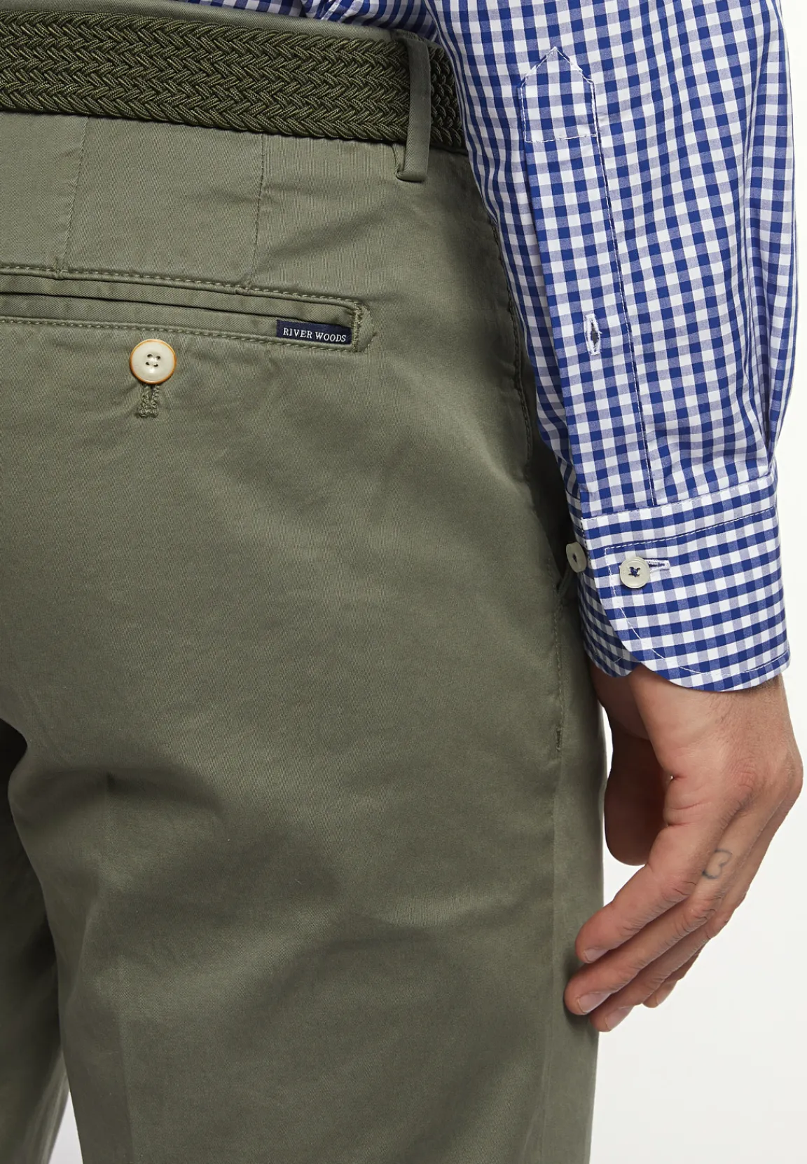 Best River Woods Basic stretch chinobroek kaki -