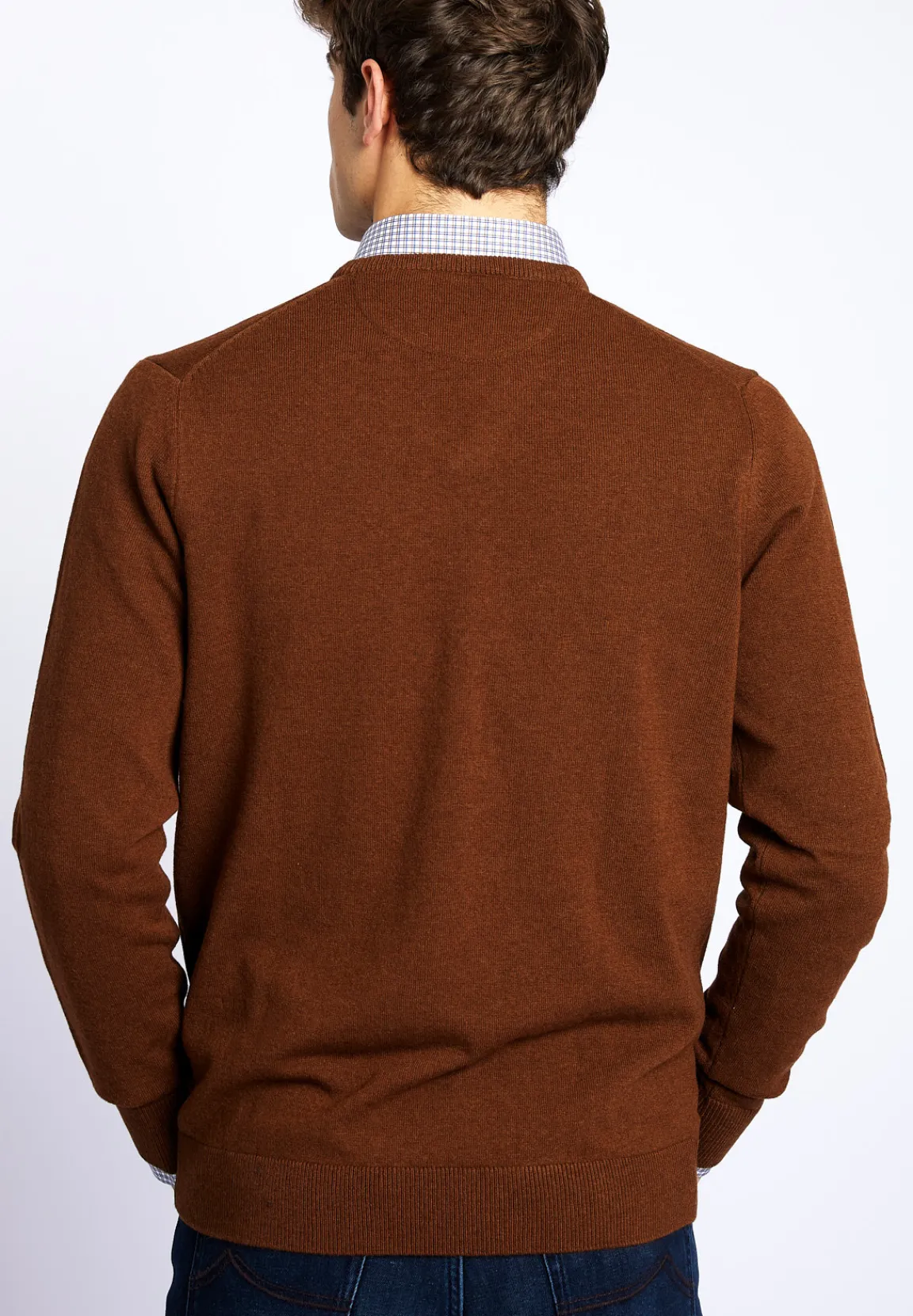Fashion River Woods Basic trui met V-hals in bruin -