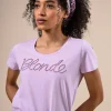 Online River Woods Basic T-shirt in katoen met ronde hals in Paars -