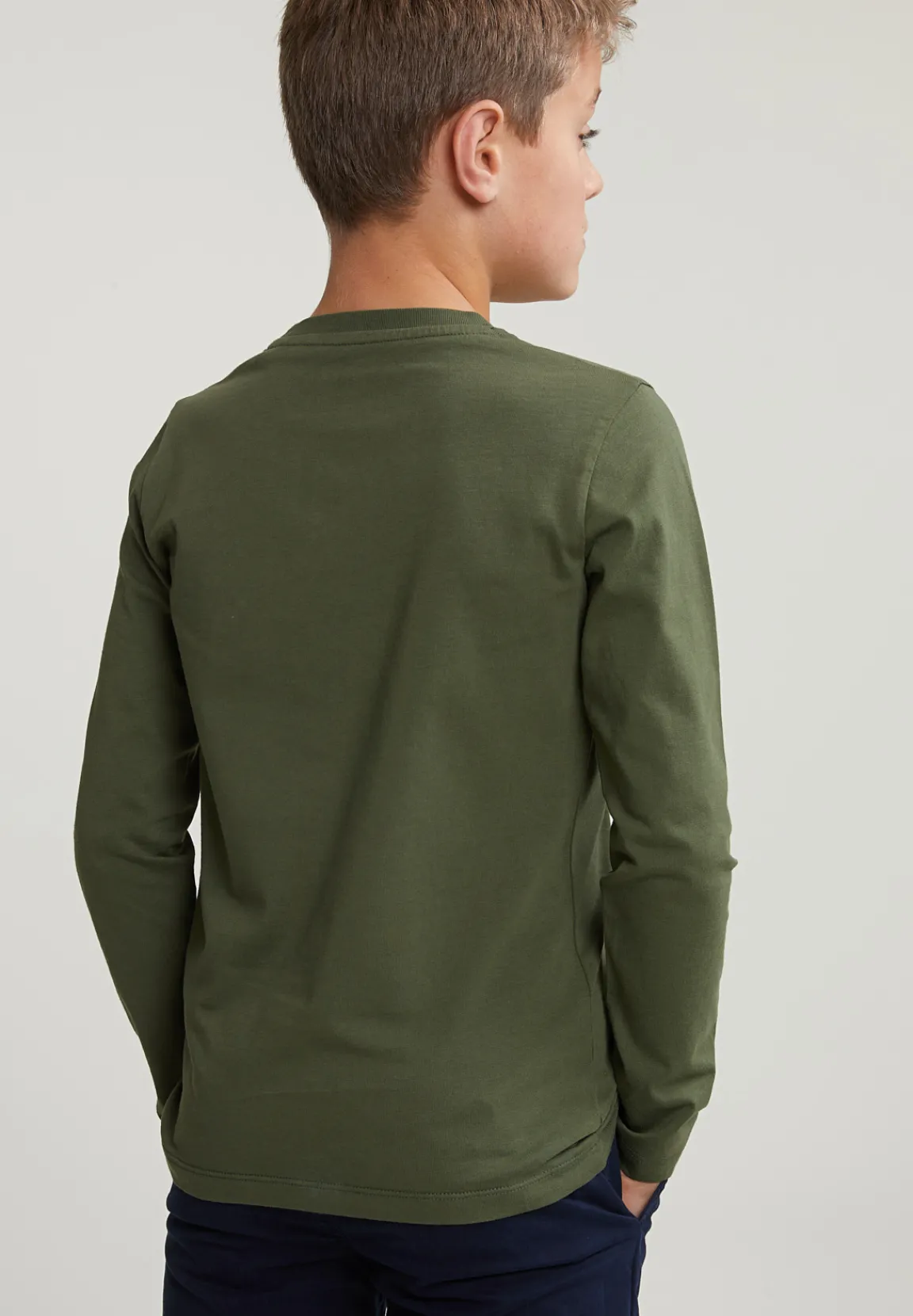 Online River Woods Basic T-shirt lange mouwen kaki -