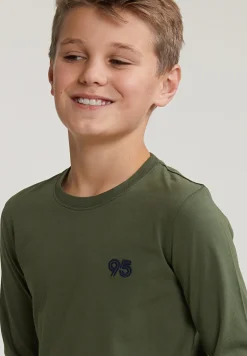 Online River Woods Basic T-shirt lange mouwen kaki -