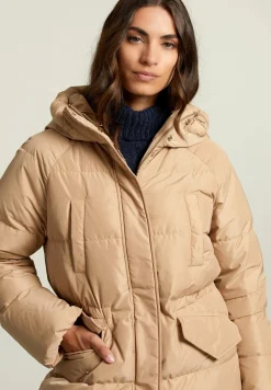 Discount River Woods Beige donsjas met kap -