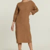 Sale River Woods Beige gebreide jurk ronde hals -