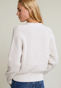 New River Woods Beige geknoopte V-hals cardigan lange mouwen -