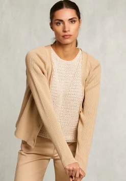 Best River Woods Beige katoenen V-hals cardigan -
