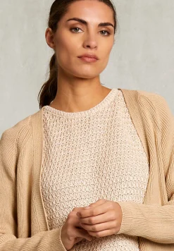 Best River Woods Beige katoenen V-hals cardigan -