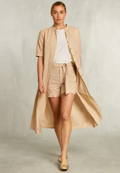 Discount River Woods Beige linnen short met riem -