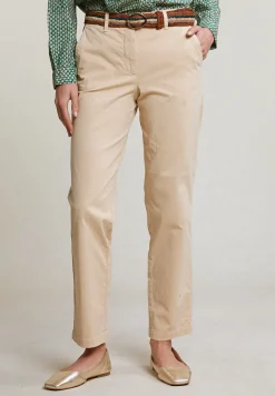 New River Woods Beige rechte stretch broek -