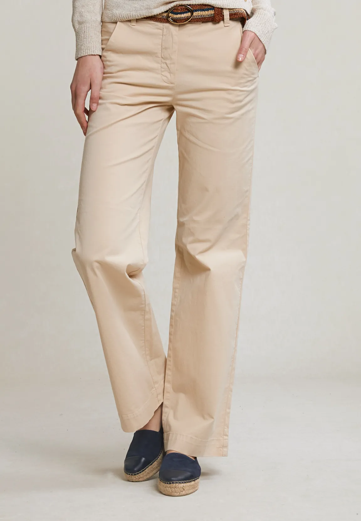 Clearance River Woods Beige rechte stretch broek -