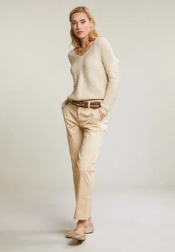 Clearance River Woods Beige V-hals trui lange mouwen -