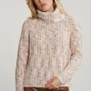Fashion River Woods Beige/witte rolkraag trui lange mouwen -
