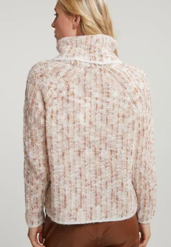 Fashion River Woods Beige/witte rolkraag trui lange mouwen -