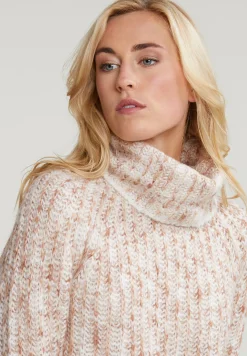 Fashion River Woods Beige/witte rolkraag trui lange mouwen -