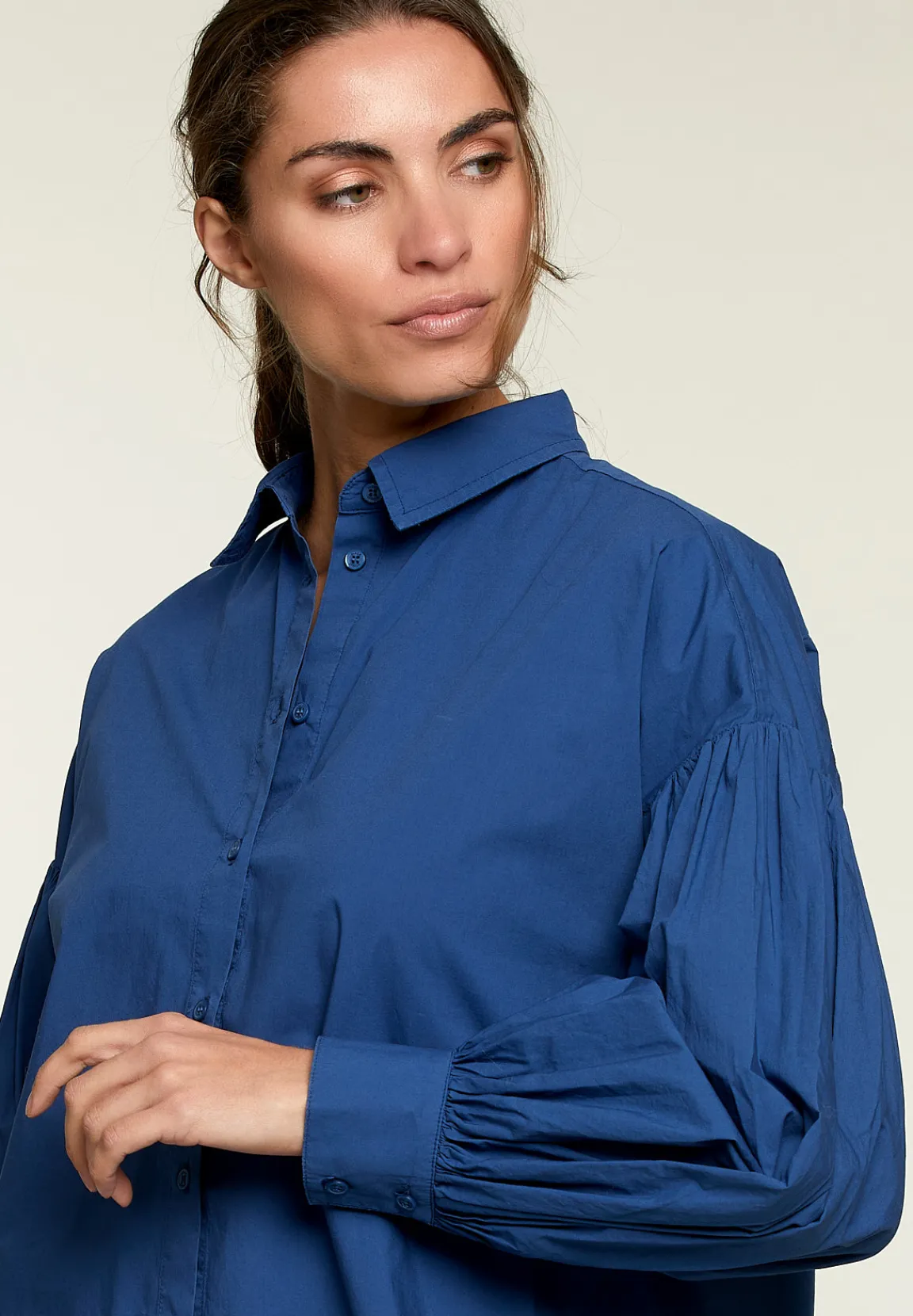 Outlet River Woods Blauw hemd met pofmouwen -