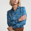 Discount River Woods Blauw/beige klassieke paisley blouse -