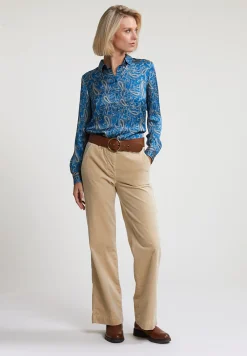 Discount River Woods Blauw/beige klassieke paisley blouse -