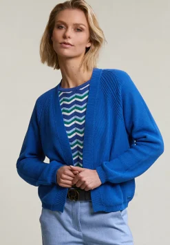 Hot River Woods Blauwe basic cardigan lange mouwen -