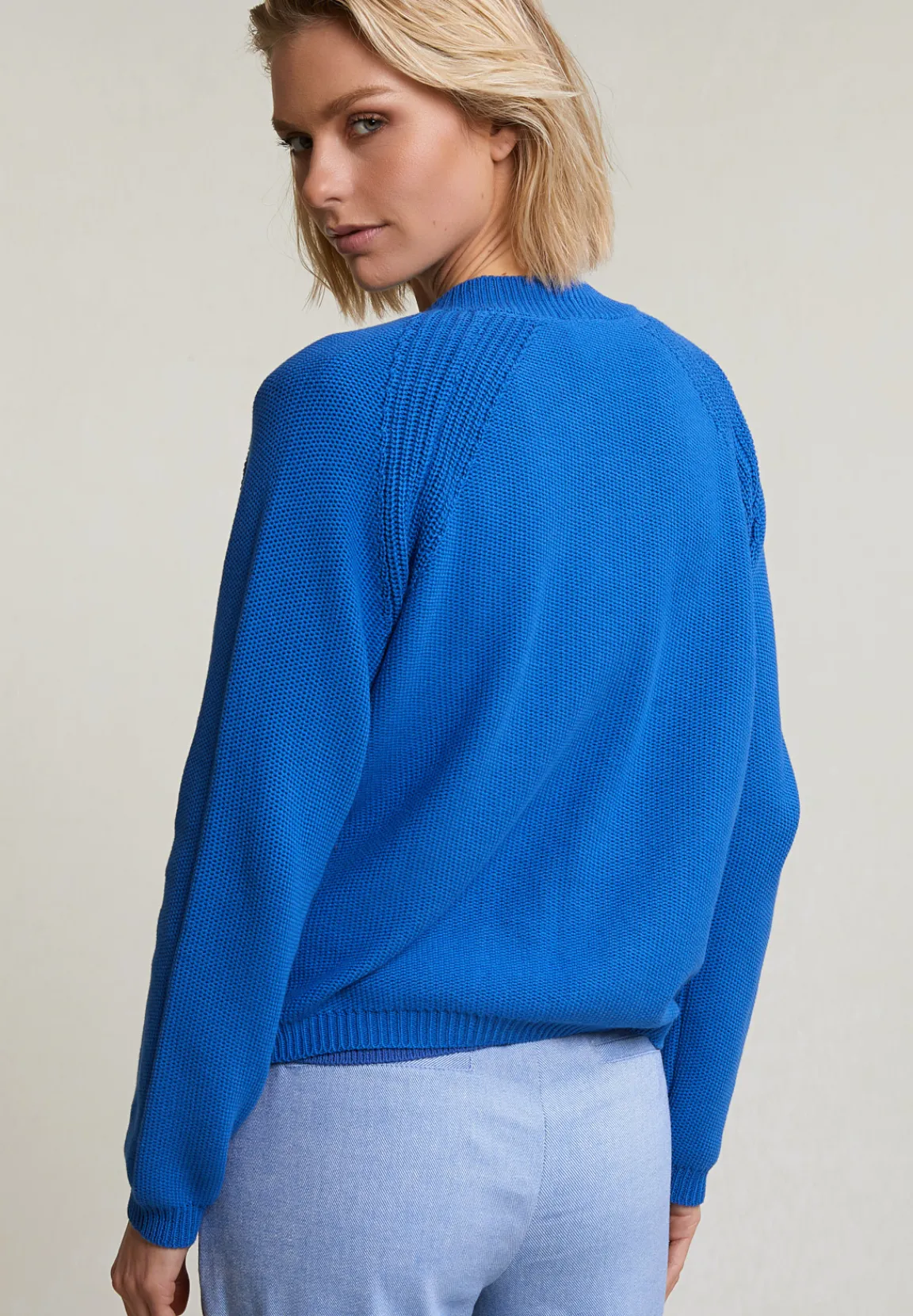 Hot River Woods Blauwe basic cardigan lange mouwen -