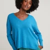 Discount River Woods Blauwe basic V-hals trui lange mouwen -