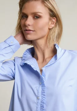Online River Woods Blauwe blouse met ruches -